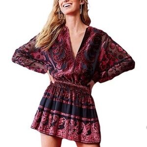 Ramy Brook Black and Pink Long Sleeve Dress